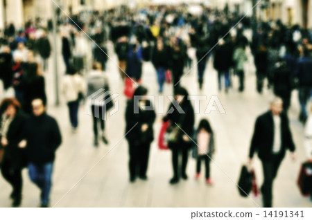 defocused blur background of people walking 14191341