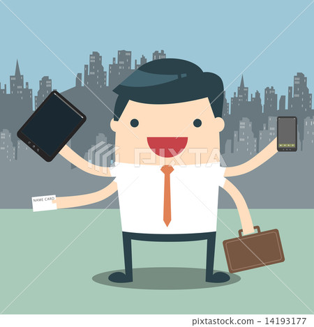 Businessman hard work 14193177