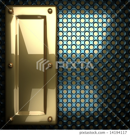 blue metal background with yellow element 14194117