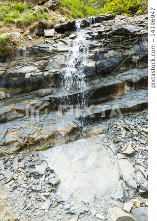 waterfall near Verdon in spring, Provence, France 14196947
