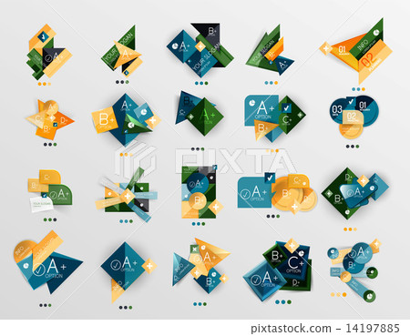 Modern abstract geometric info banner set 14197885