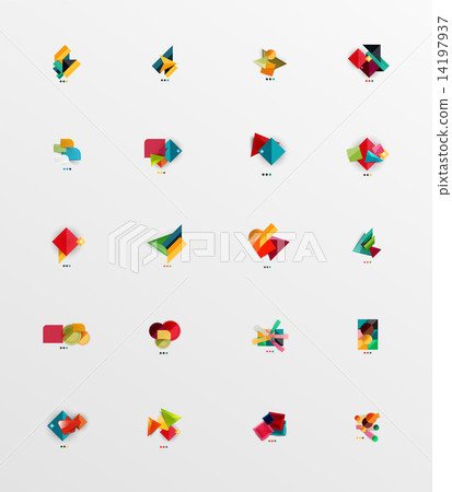 Modern abstract geometric info banner set 14197937