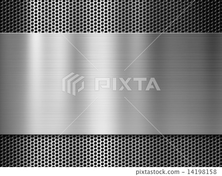 steel or aluminum metal plate over grill background 14198158