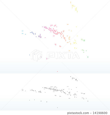 Map of French Polynesia with Dot Pattern 14198600