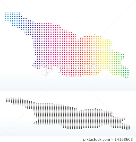 Map of Georgia with Dot Pattern Map of Georgia with Dot Pattern 14198608