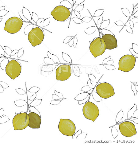 Seamless pattern with lemons 14199156