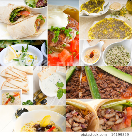 Arab middle eastern food collage 14199839