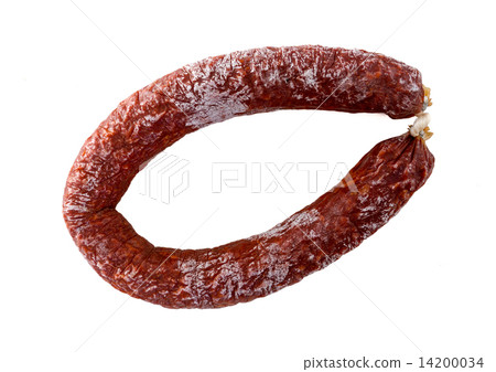 Chorizo sausage isolated as Cut 14200034