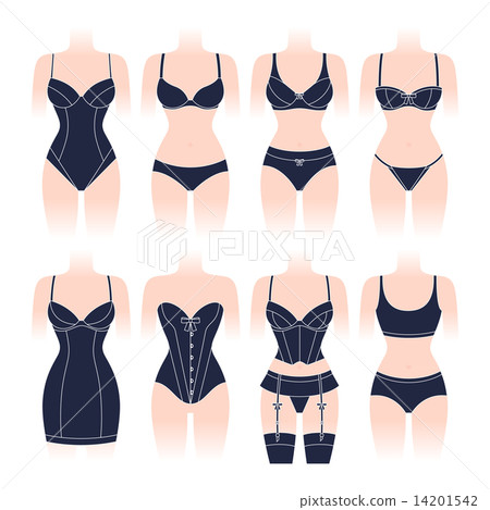 Fashion lingerie set of various female underwear. 14201542