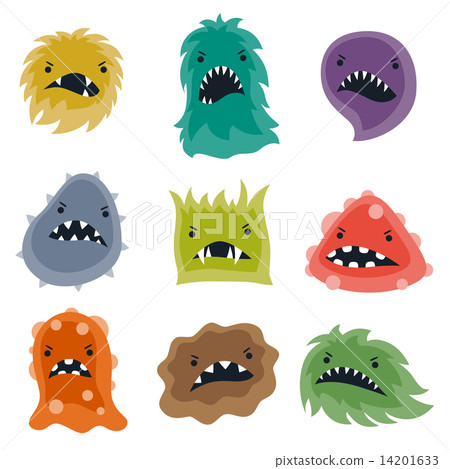 Set of little angry viruses and monsters. 14201633