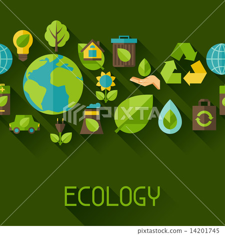 Ecology seamless pattern with environment icons. Ecology seamless pattern with environment icons. 14201745