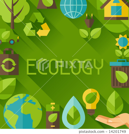 Ecology background with environment icons. 14201749