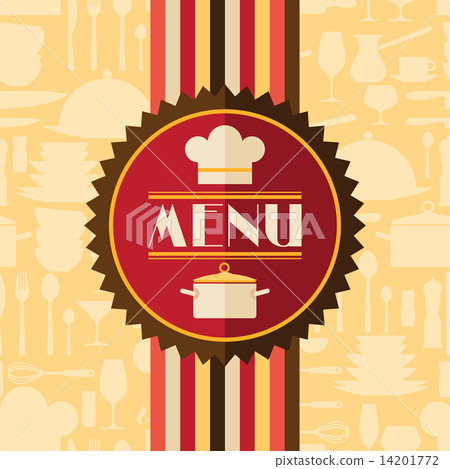 Restaurant menu background in flat design style. 14201772