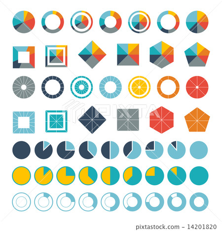 Set of infographic diagram elements for design. 14201820