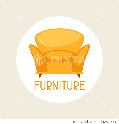 Interior illustration with furniture in retro style. Interior illustration with furniture in retro style. 14201873