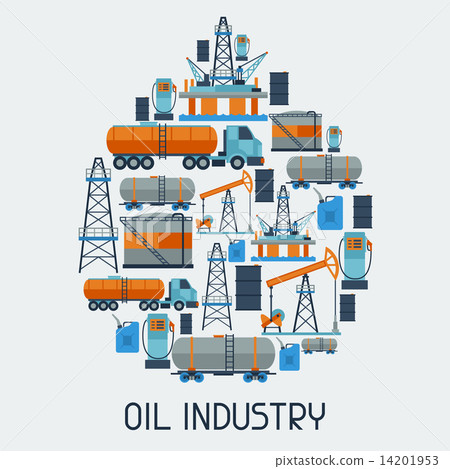 Industrial background design with oil and petrol icons. 14201953