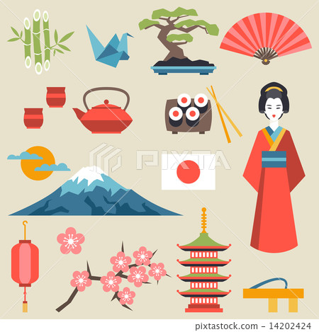 Japan icons and symbols set. Japan icons and symbols set. 14202424