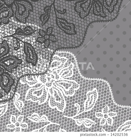 Vintage fashion lace ornament background with flowers. 14202536