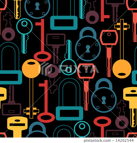 Seamless pattern with locks and keys icons. Seamless pattern with locks and keys icons. 14202544