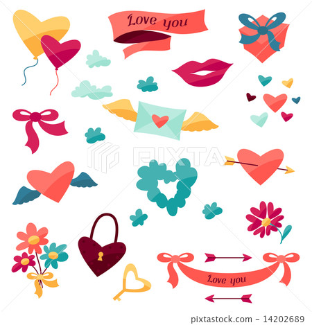 Set of Valentine's and Wedding icons. Set of Valentine's and Wedding icons. 14202689