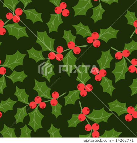 Winter seamless pattern with stylized holly leaves. Winter seamless pattern with stylized holly leaves. 14202771