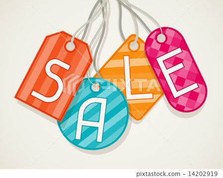 Sale poster with price labels in flat design style. Sale poster with price labels in flat design style. 14202919