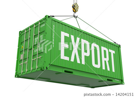 Export - Green Hanging Cargo Container. Export - Green Hanging Cargo Container. 14204151