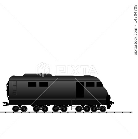 Illustration powered locomotive railroad train, black transporta Illustration powered locomotive railroad train, black transporta 14204708