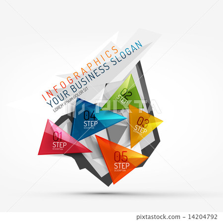 Modern polygonal origami paper infographics 14204792