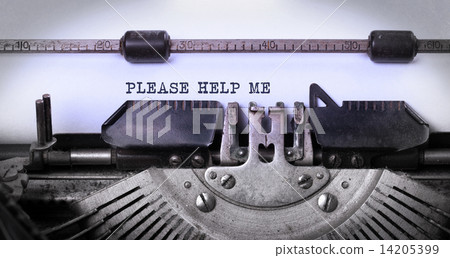 Vintage inscription made by old typewriter Vintage inscription made by old typewriter 14205399