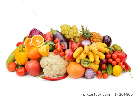 fruit and vegetable isolated on white background 14206800