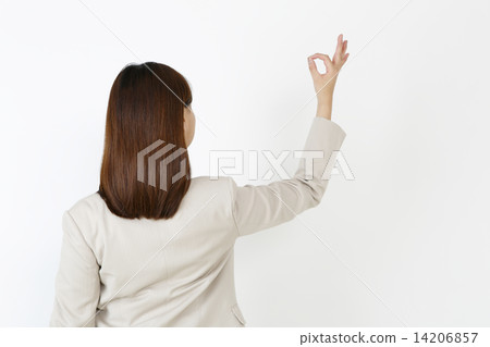 Okay back of a woman who poses 14206857