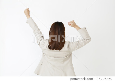 A woman stretching behind her back 14206860