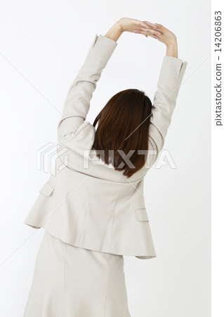 The back of a woman stretching 14206863