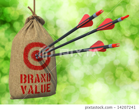 Brand Value - Arrows Hit in Red Target. 14207241