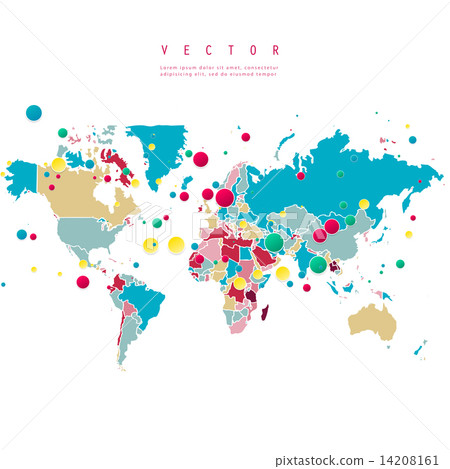 Vector Abstract Telecommunication Earth Map. Vector Abstract Telecommunication Earth Map. 14208161