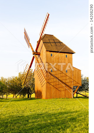 wooden windmill, Stary Poddvorov, Czech Republic wooden windmill, Stary Poddvorov, Czech Republic 14208290