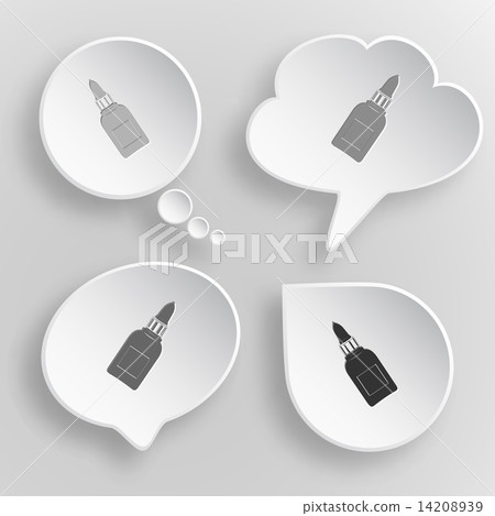 Glue bottle. White flat vector buttons on gray background. Glue bottle. White flat vector buttons on gray background. 14208939