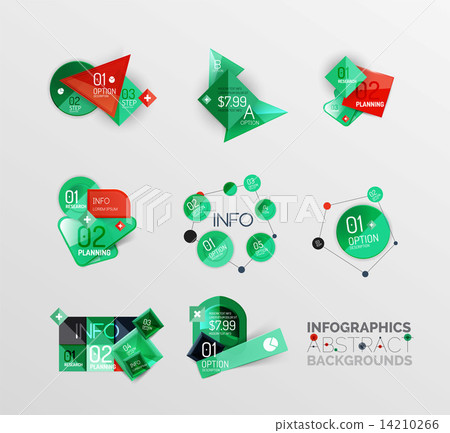 Set of geometric abstract shape infographic layouts 14210266