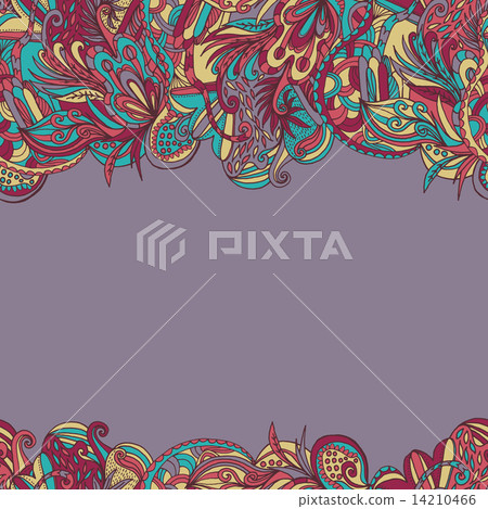 Abstract hand-drawn wave floral pattern 14210466