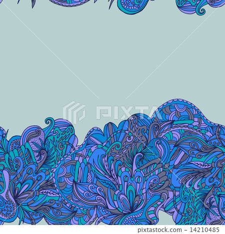 Abstract hand-drawn wave floral pattern Abstract hand-drawn wave floral pattern 14210485