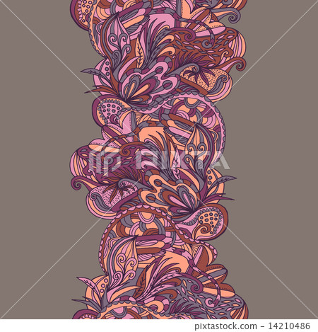 Abstract hand-drawn wave floral pattern Abstract hand-drawn wave floral pattern 14210486
