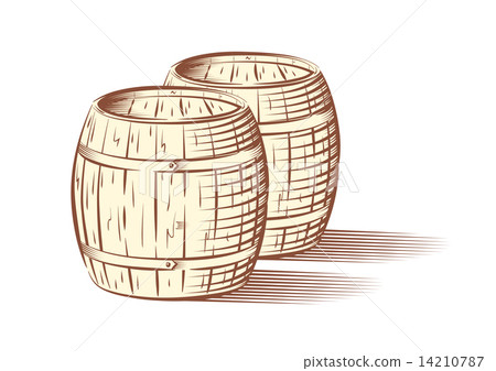 Vector illustration of beer or wine barrels 14210787