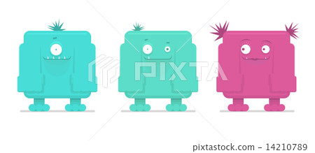 Vector illustration of funny monsters Vector illustration of funny monsters 14210789