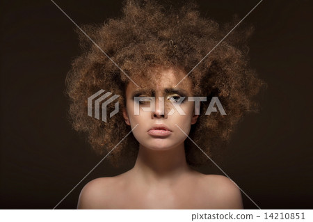Individuality. Woman with Shaggy Waved Hair Individuality. Woman with Shaggy Waved Hair 14210851