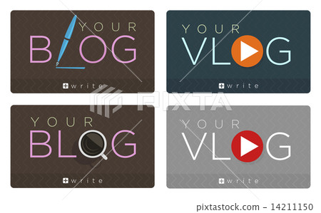Vector set of blog and vlog icons Vector set of blog and vlog icons 14211150