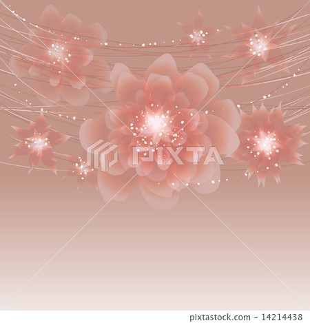 Card or invitation with abstract floral background. Card or invitation with abstract floral background. 14214438