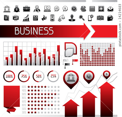 Set of infographics and business icons. Set of infographics and business icons. 14214683