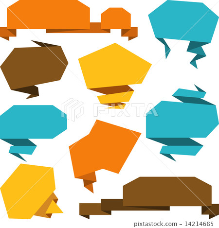 Set of abstract origami speech bubble vector background. Set of abstract origami speech bubble vector background. 14214685