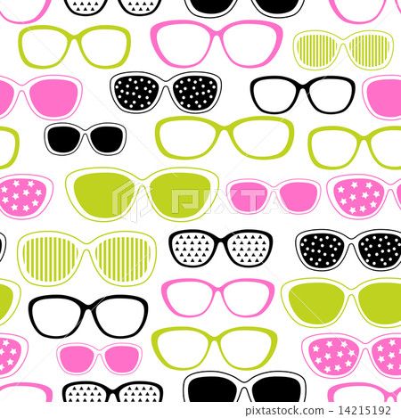 Glasses and sunglasses seamless pattern. Vector texture. 14215192